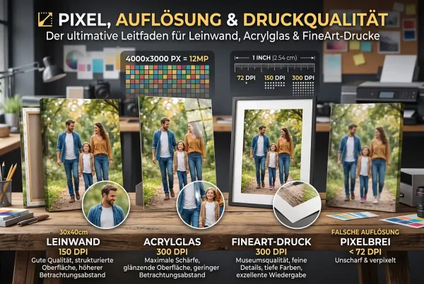 Pixel DPI & Druckqualität Ratgeber und Rechner für alle Druckverfahren